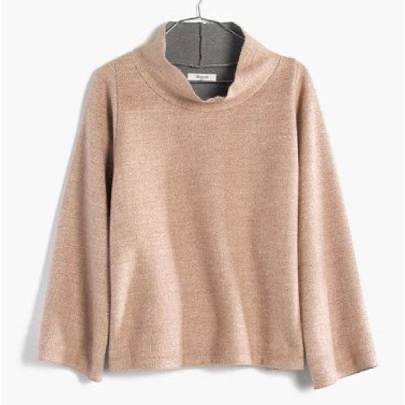 Madewell mini brown and cream chevron print mock neck sweater tunic size small - Picture 2 of 10